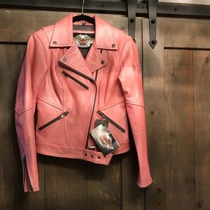 pink Harley Davidson leather jacket only worn a few times.